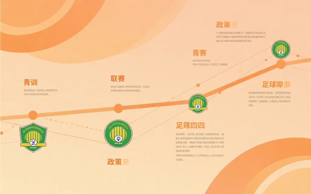 北美三队足球发展时间轴概念图：青训、联赛、留洋、政策